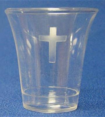 Communion Cups - Clear with Etched Cross
