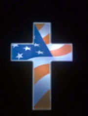 Solar American Flag Cross