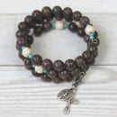Our Lady of Good Counsel Rosary Bracelet (Brown Snowflake Jasper)