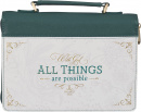 Bible Cover: All Things are Possible (Teal, Large)