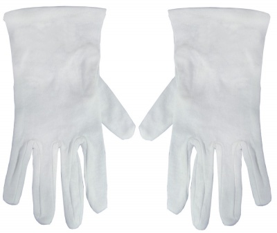 Usher Gloves: White: XL
