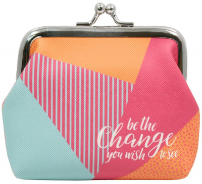 Coin Purse: Be The Change (Muli-Colored Abstract)