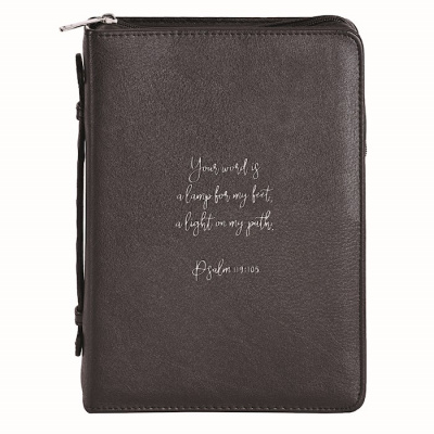 Bible Cover: Your Word (Black, XL)