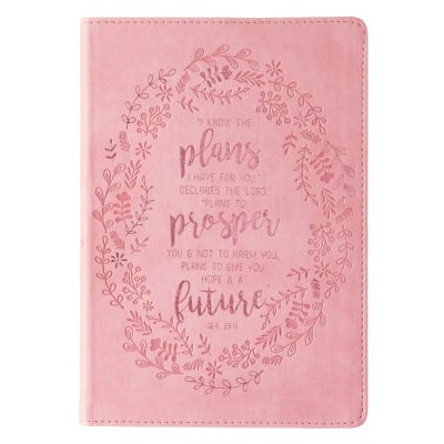 I Know the Plans Pink Slimline Faux Leather Journal