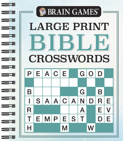 Brain Games - Large Print Bible Crosswords (Spiral Bound)