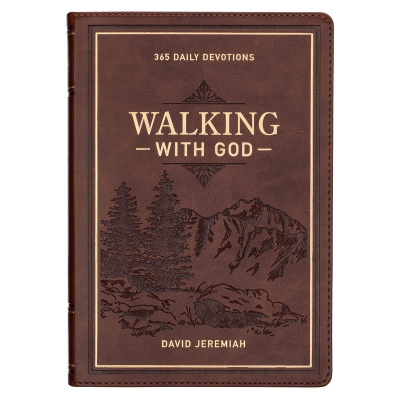 Walking With God: 365 Daily Devotions (Large Print, Brown)