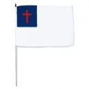Christian Flag 12in x 18in Stick