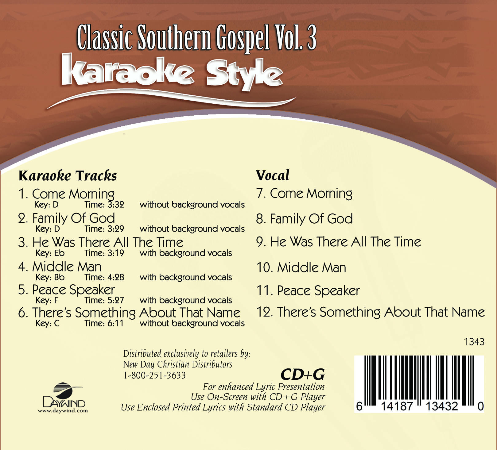 Praise & Worship Vol.2 Daywind Karaoke Style CDG #1369 