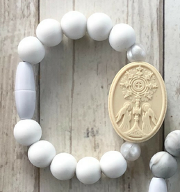 White & Pearl First Holy Communion Bracelet (Size 2)