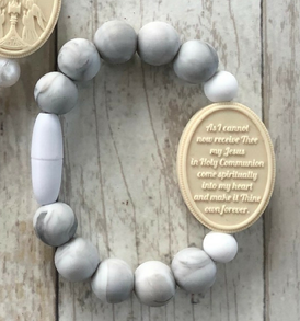 Marble & White First Holy Communion Bracelet (Size 2)