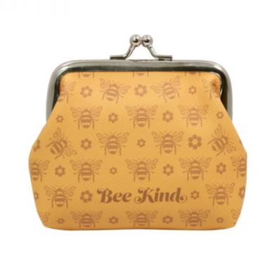 Coin Purse: Bee Kind (Yellow Bees)
