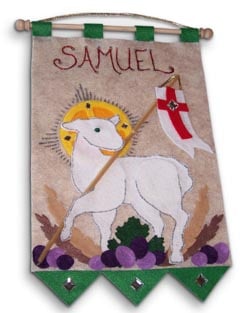 1st Communion Banner: Lamb (Green)