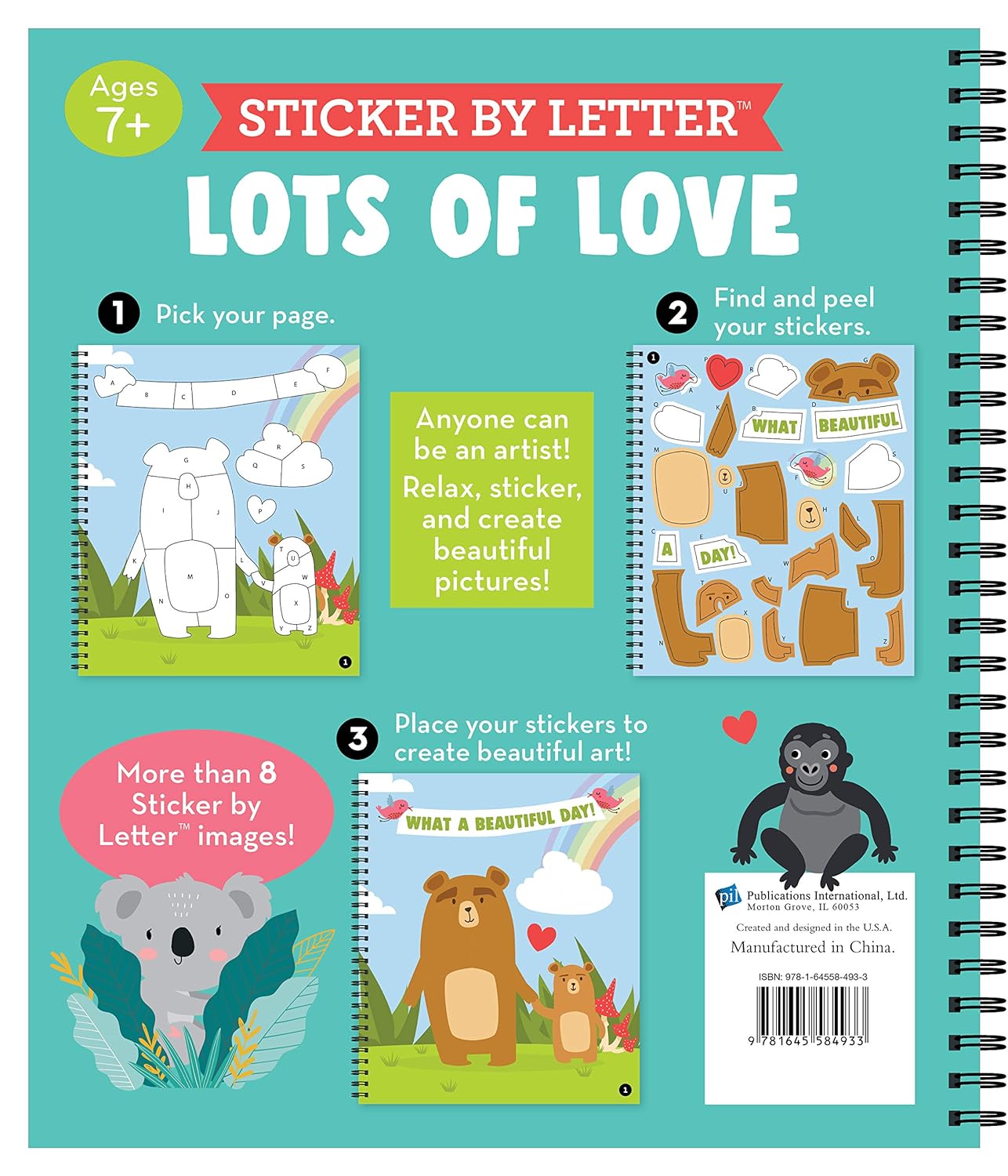 Sticker by Letter: Lots of Love - Various : Publications International  (Book)