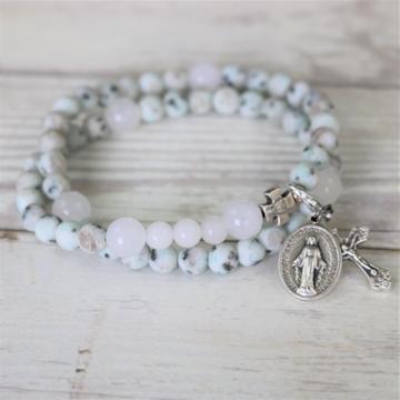 White Life Rox Rosary Bracelet (Medium)