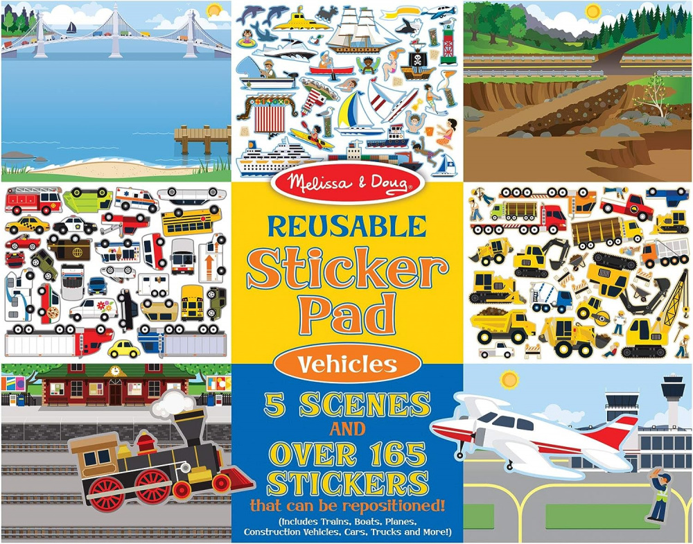 Melissa & Doug Reusable Sticker Pad, Vehicles