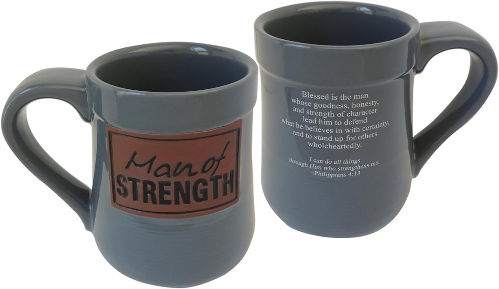 Man of Strength Stoneware Mug, 20 Ounces