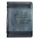 Be Strong & Courageous Bible Cover (Black, Medium)