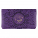 Strength and Dignity Purple Faux Leather Checkbook Cover