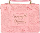 Bible Cover: Strength & Dignity (Pink Rose, Medium)