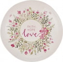 Plate: Faith Hope Love (Pink Floral)