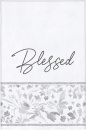 Tea Towel: Blessed (White/Gray)