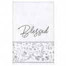Tea Towel: Blessed (White & Gray)
