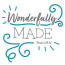 Scripture Swaddle: Wonderfully Made (Blue, 47x47)