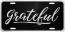 Deluxe License Plate Cover - Grateful (Black and Silver)