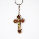 Wooden Crucifix Key Chain