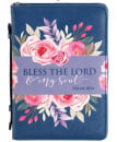 Bible Cover: Bless the Lord (Navy, Large)