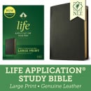 Tyndale NLT Life Application Study Bible, Third Edition, Large Print (Genuine Leather, Black, Red Letter) Bible for Enhanced Readability