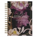 Journal: Be Strong & Courageous (Plum Wirebound)