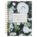 Journal: Clothed With Strength & Dignity (White Flora, Spiral Bound)