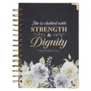 Journal: She Is Clothed With Strength And Dignity (Floral)