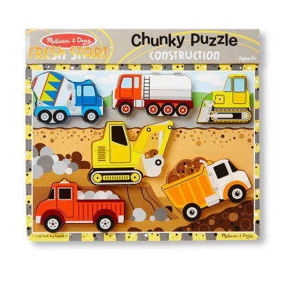 Construction Vehicles Wooden Chunky Puzzle (6 pcs)