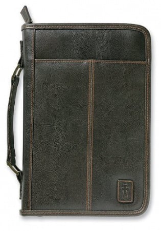 Aviator Leather-Look Bible Cover (Brown, XL)
