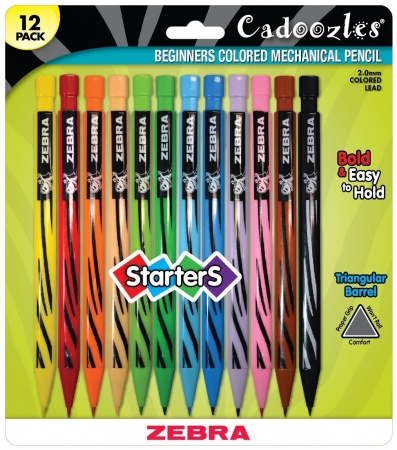 Zebra Cadoozles Starters Mechanical Pencil 2.0mm Color, 12-Pack