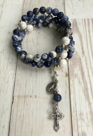 Immaculate Conception Rosary Bracelet (Sodalite)
