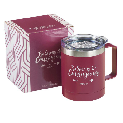Be Strong & Courageous Camp Style Stainless Steel Mug