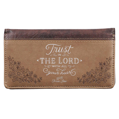 Checkbook Cover: Trust In The Lord (Brown)