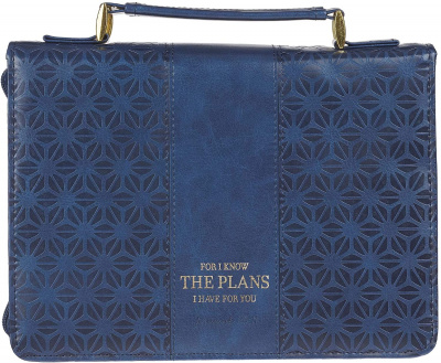 Blue Faux Leather Fashion Bible Cover | Jeremiah 29:11 | Medium Book Cover