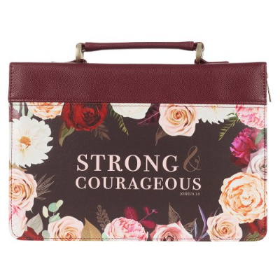 Bible Cover: Strong And Courageous (Large)