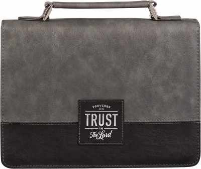 Bible Cover: Trust In The Lord (Charcoal, Large)