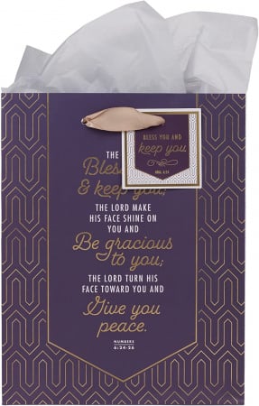 Gift Bag: Bless You And Keep You (Purple, Medium)