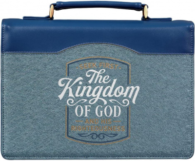 Bible Cover: Kingdom Of God (Blue, Large)