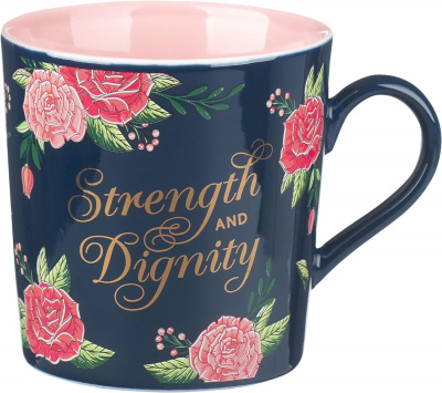 Mug: Strength & Dignity (Pink Rose)