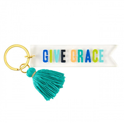 Acrylic Key Tag: Give Grace (With Tassel)
