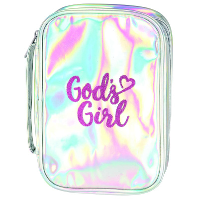 God's Girl Bible Cover: Silver and Pink (Large)