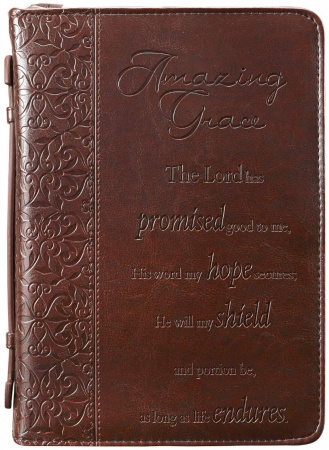 Amazing Grace Leather-Look Bible Cover, Large