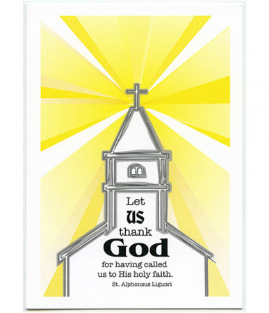 Let Us Thank God, Steeple Design, St. Alphonsus Liguori, Encouragement Card (New)